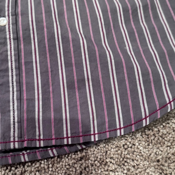 ❤️❤️ 3/$25 Red Camel -youth large button down shirt charcoal gray with pinstripe - Picture 3 of 5